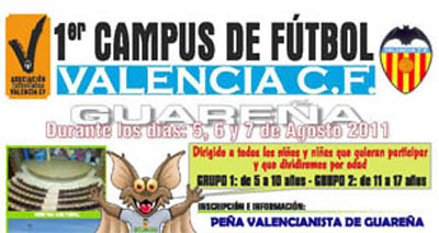 La peña valencianista organiza el 1º Campus de fútbol para niños de 5 a 17 años